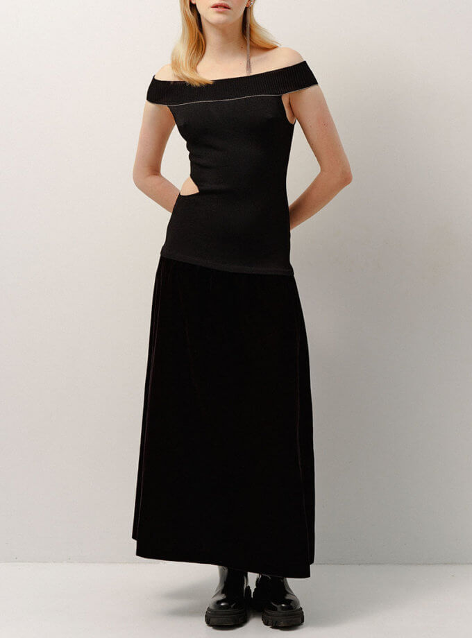Сукня Velours en noir WKMF_129_1, фото 1 - в интернет магазине KAPSULA