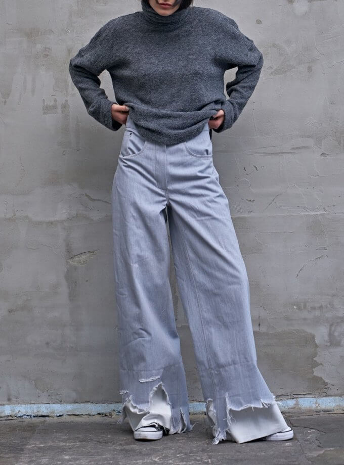 Широкі джинси з подвійними краями SLR_FW23_12, фото 1 - в интернет магазине KAPSULA