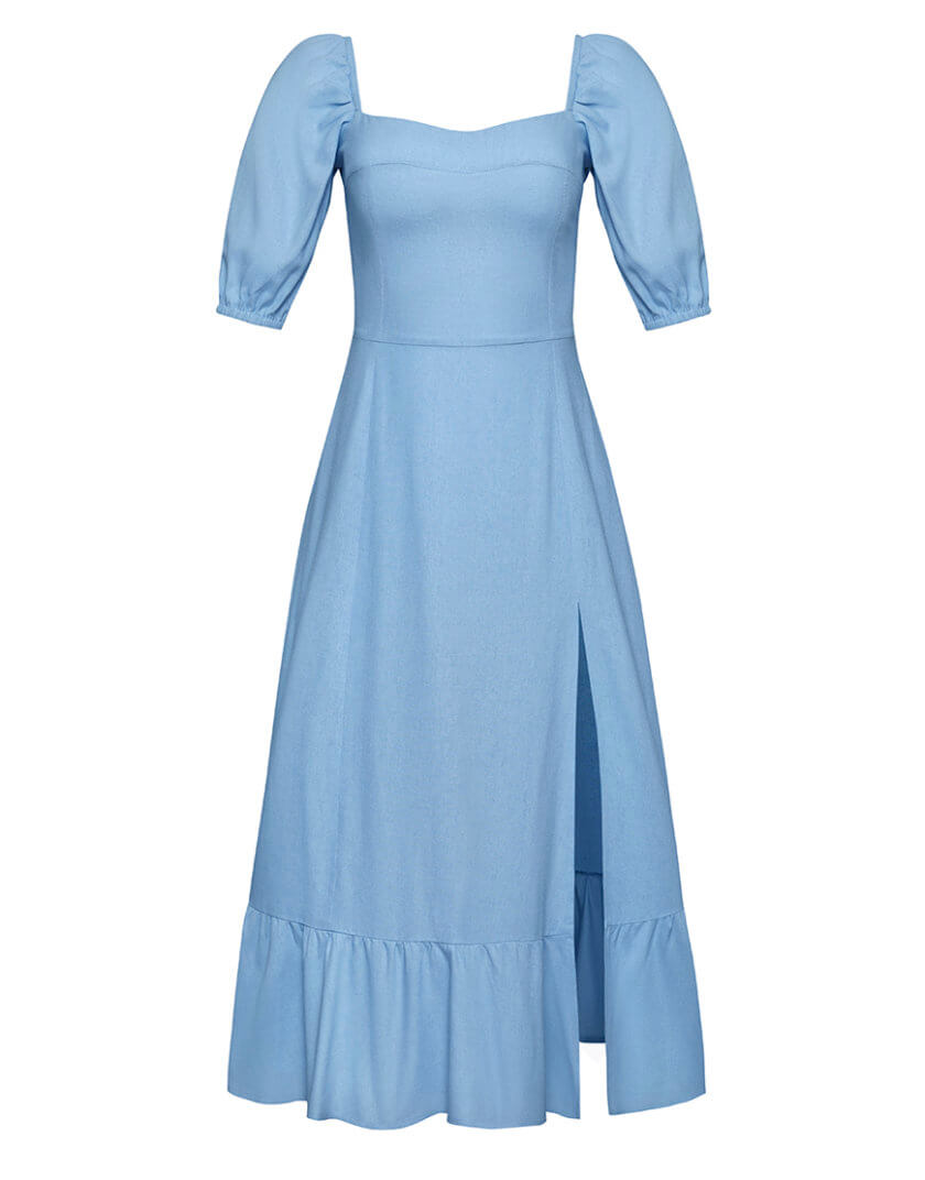 Льняна сукня з розрізом MGN_1732BL, фото 1 - в интернет магазине KAPSULA