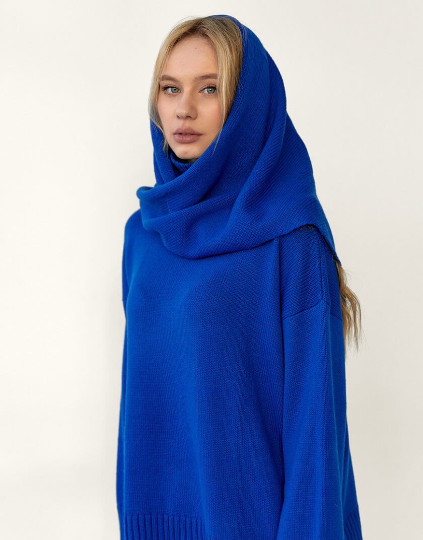 Трикотажна хустка з вовни мериносу FRBC__shawl_blue, фото 1 - в интернет магазине KAPSULA