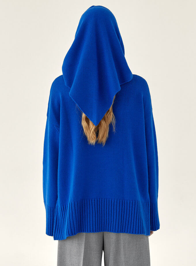 Трикотажна хустка з вовни мериносу FRBC__shawl_blue, фото 1 - в интернет магазине KAPSULA