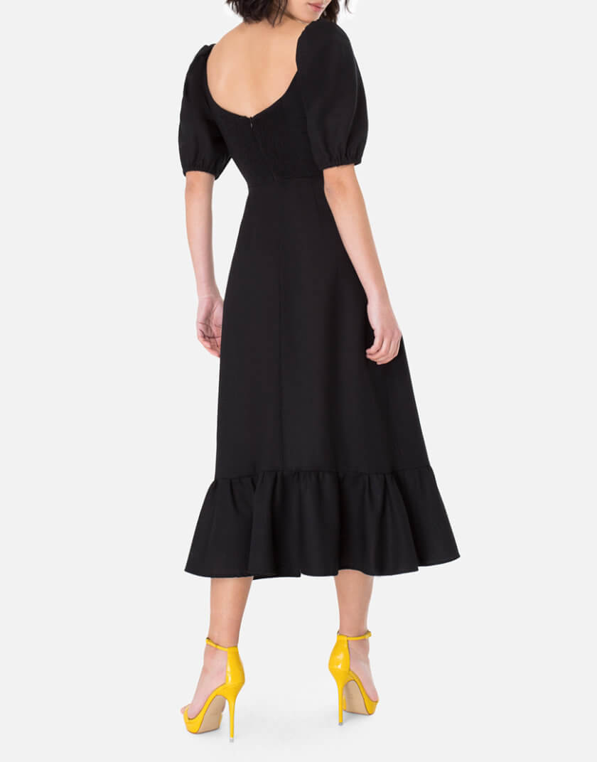 Льняна сукня з розрізом MGN_1732BK, фото 1 - в интернет магазине KAPSULA