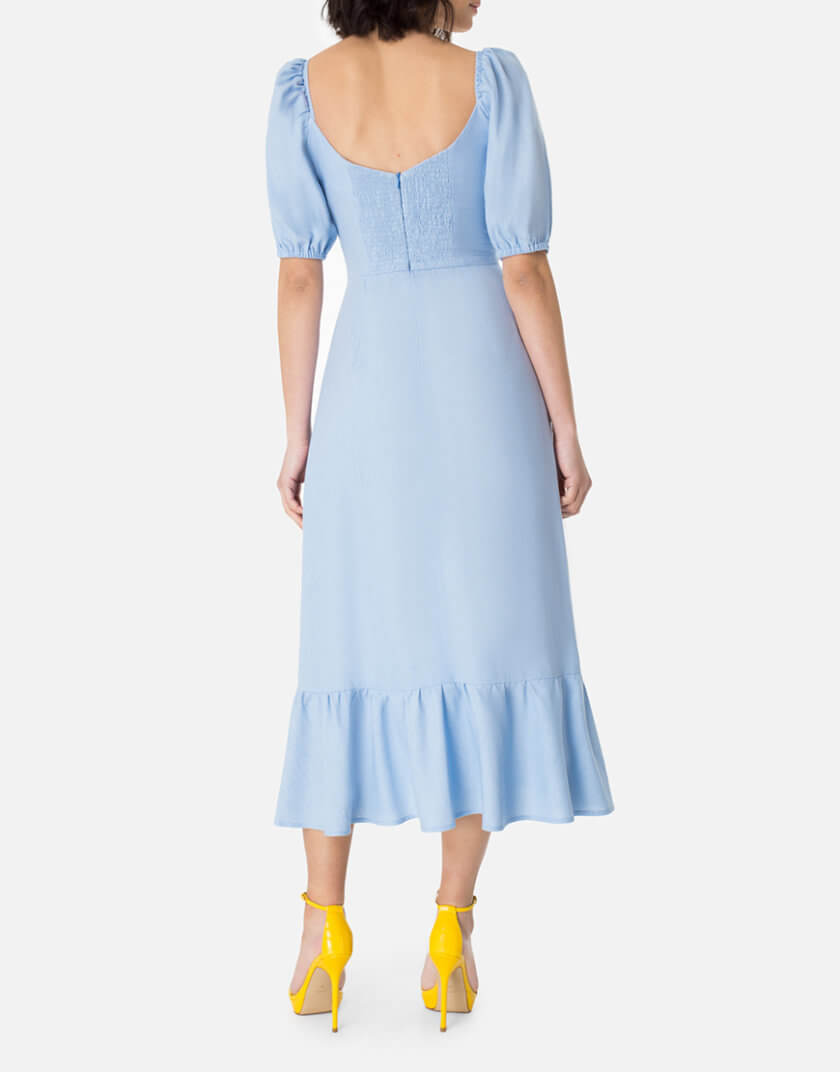 Льняна сукня з розрізом MGN_1732BL, фото 1 - в интернет магазине KAPSULA