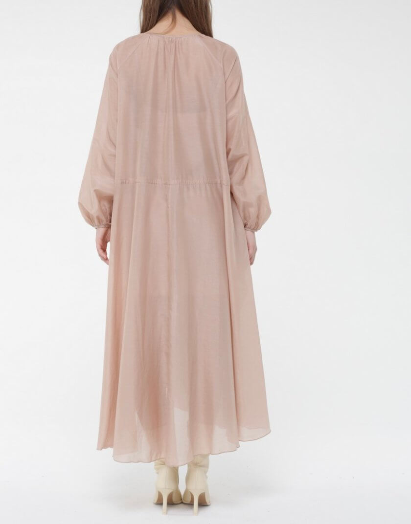 Сукня Lilia з воланом MISS_DR-045-beige, фото 1 - в интернет магазине KAPSULA