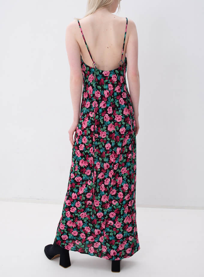 Сукня з принтом троянди NOMA_112023, фото 1 - в интернет магазине KAPSULA