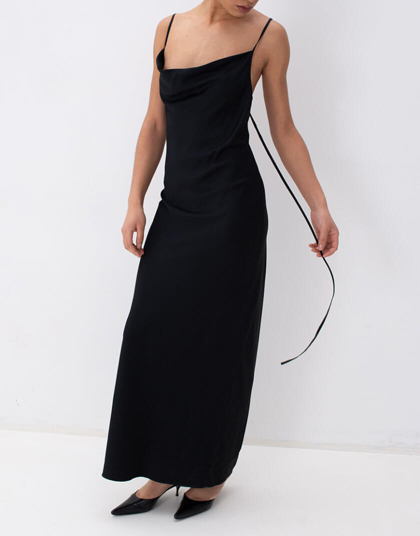 Сукня-комбінація чорна NOMA_122023, фото 1 - в интернет магазине KAPSULA