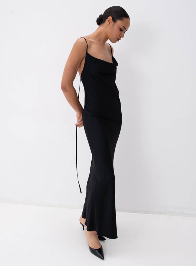 Сукня-комбінація чорна NOMA_122023, фото 1 - в интернет магазине KAPSULA