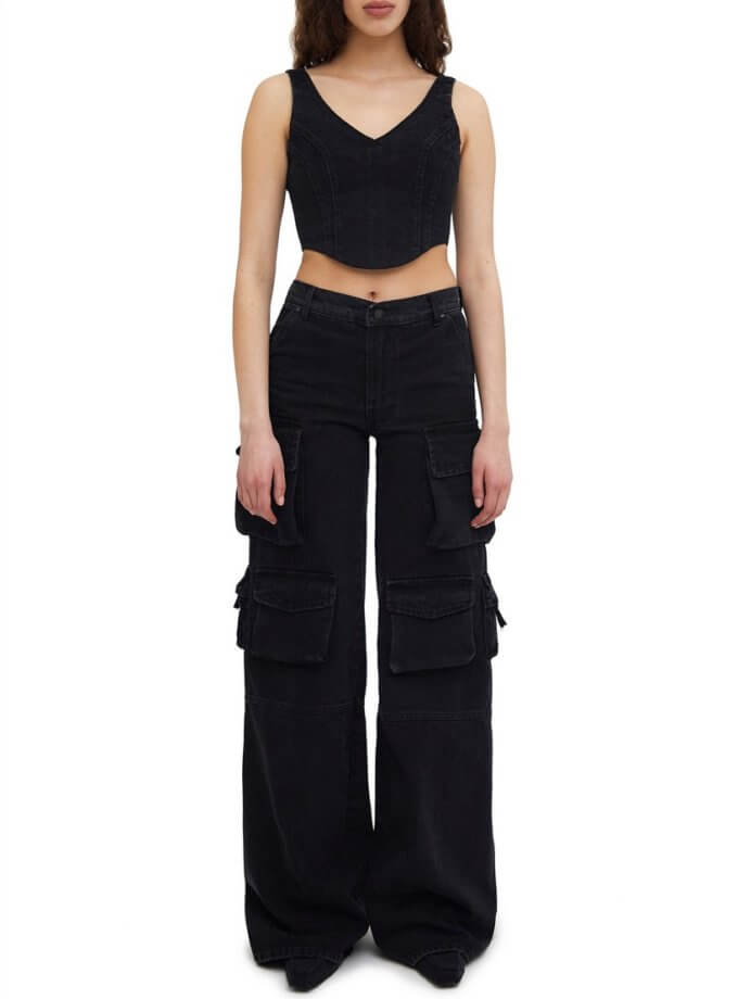 Чорні джинси карго MTCH_SP23-JNSKARGO-BLACK, фото 1 - в интернет магазине KAPSULA