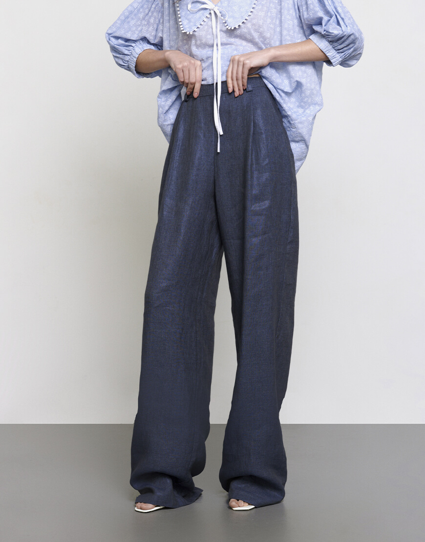 Максі брюки з льону AY_3583, фото 1 Максі брюки з льону AY_3583, фото 1 - в интернет магазине KAPSULA