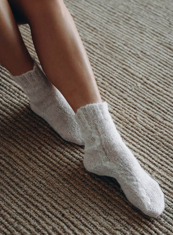 Шкарпетки Air з мохеру білого кольору VSH_000-121, фото 1 - в интернет магазине KAPSULA