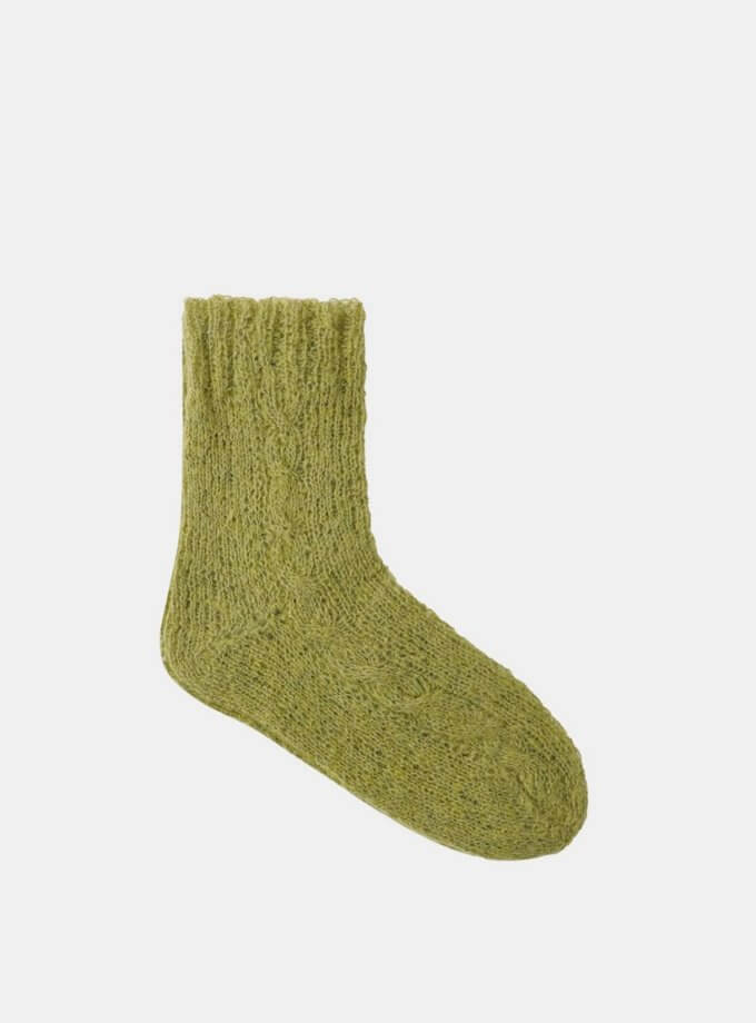 Шкарпетки Air з мохеру оливкового кольору VSH_000-122, фото 1 - в интернет магазине KAPSULA