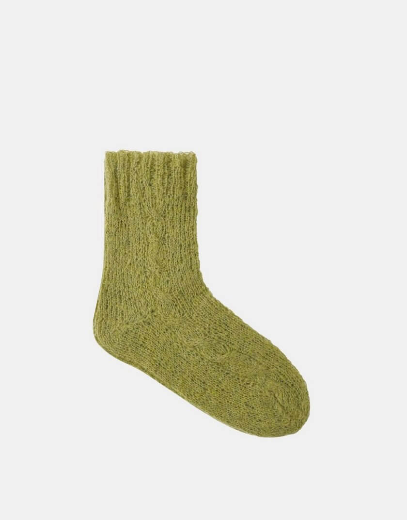 Шкарпетки Air з мохеру оливкового кольору VSH_000-122, фото 1 - в интернет магазине KAPSULA