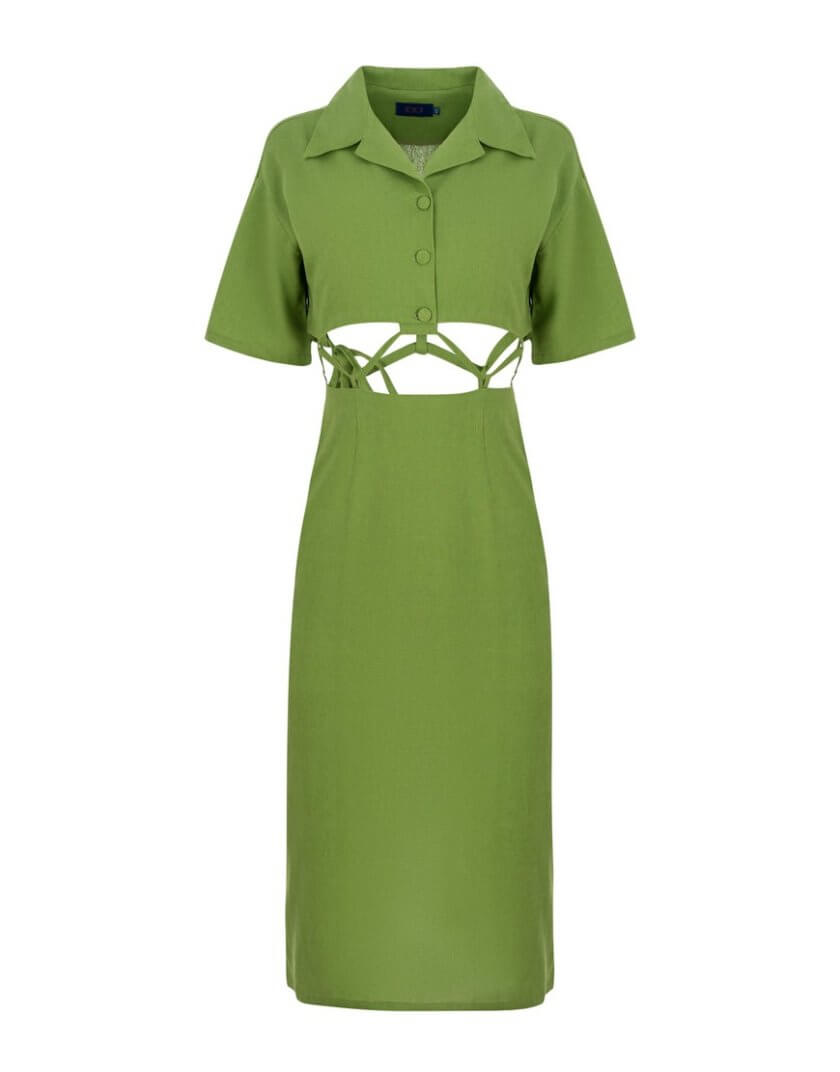 Сукня з перекрутом по периметру зелена RSC_DRESS-001/2, фото 1 - в интернет магазине KAPSULA