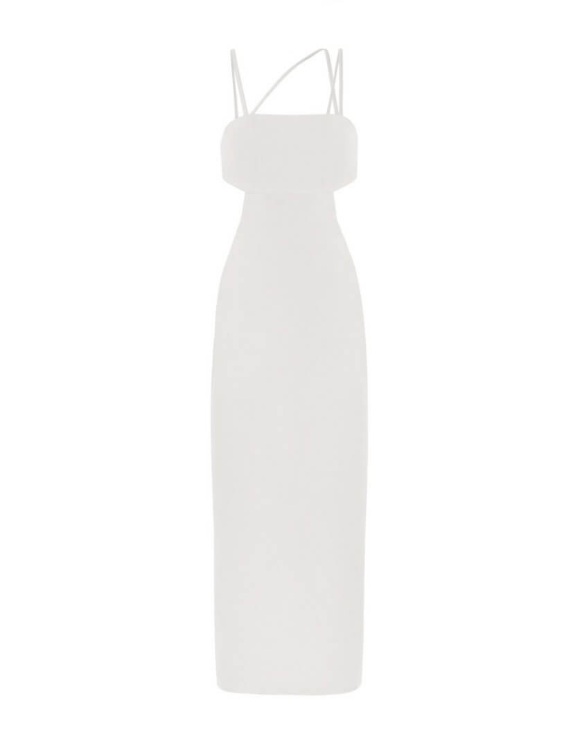 Сукня з акцентними вирізами на стегнах біла RSC_Dress-006/1, фото 1 - в интернет магазине KAPSULA