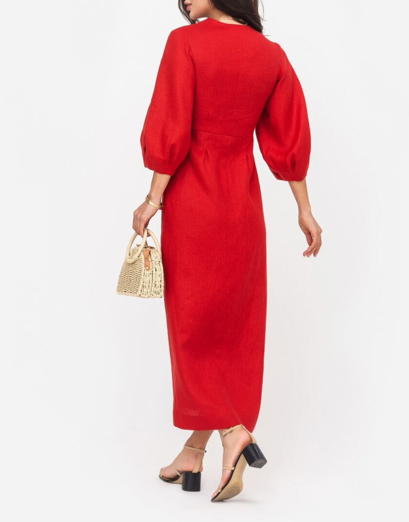 Сукня міді з пишними рукавами MRND_М145-1, фото 1 - в интернет магазине KAPSULA