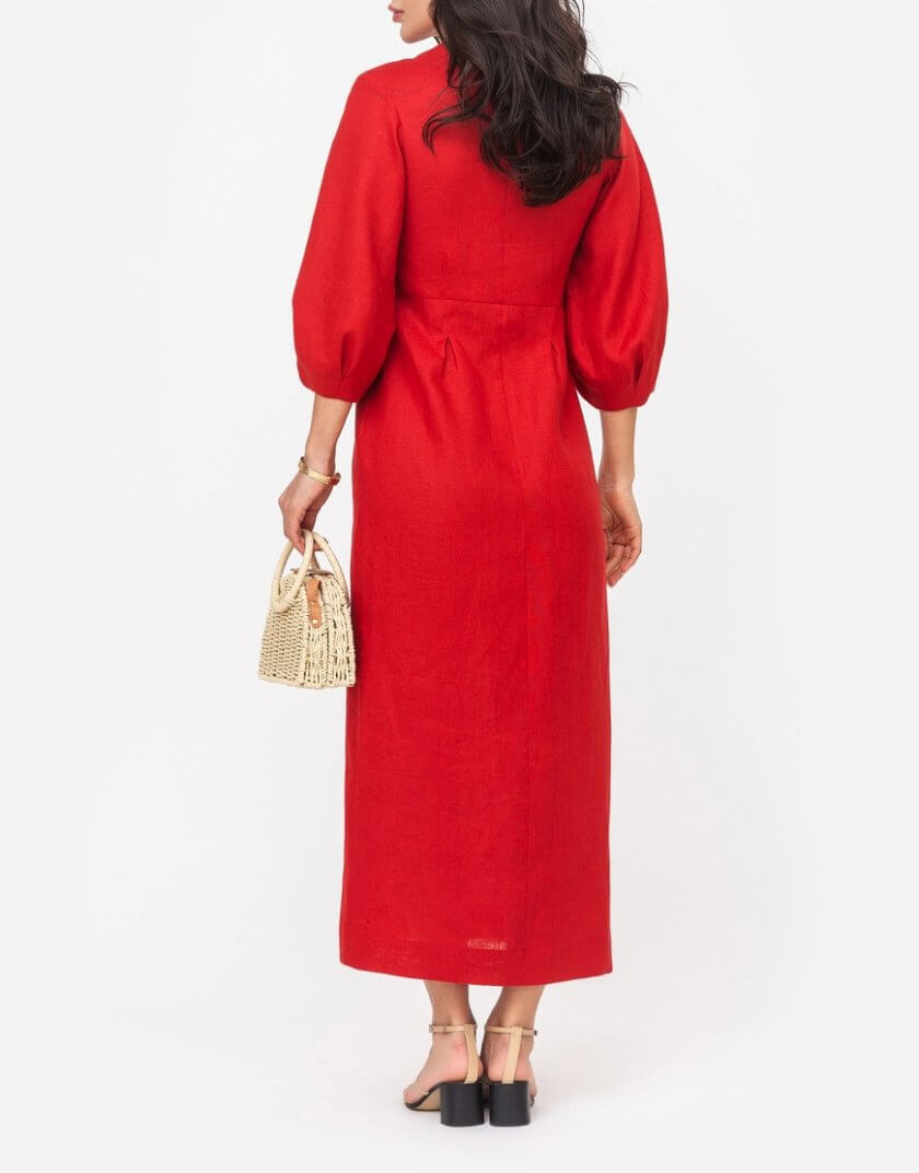 Сукня міді з пишними рукавами MRND_М145-1, фото 1 - в интернет магазине KAPSULA