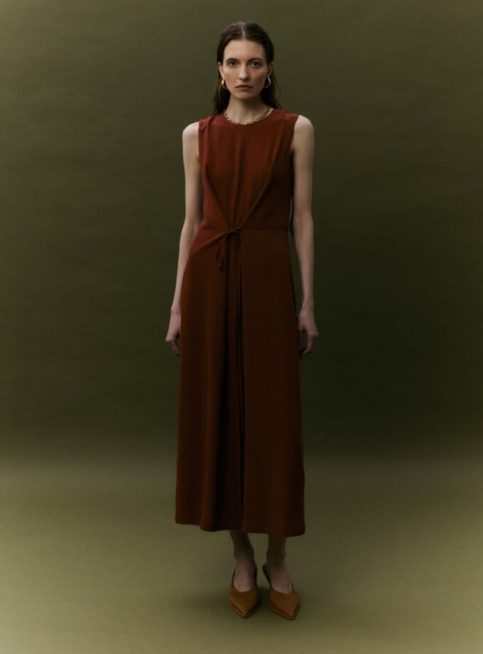 Сукня на зав'язках червоно-коричнева SHKO_21012005, фото 1 - в интернет магазине KAPSULA