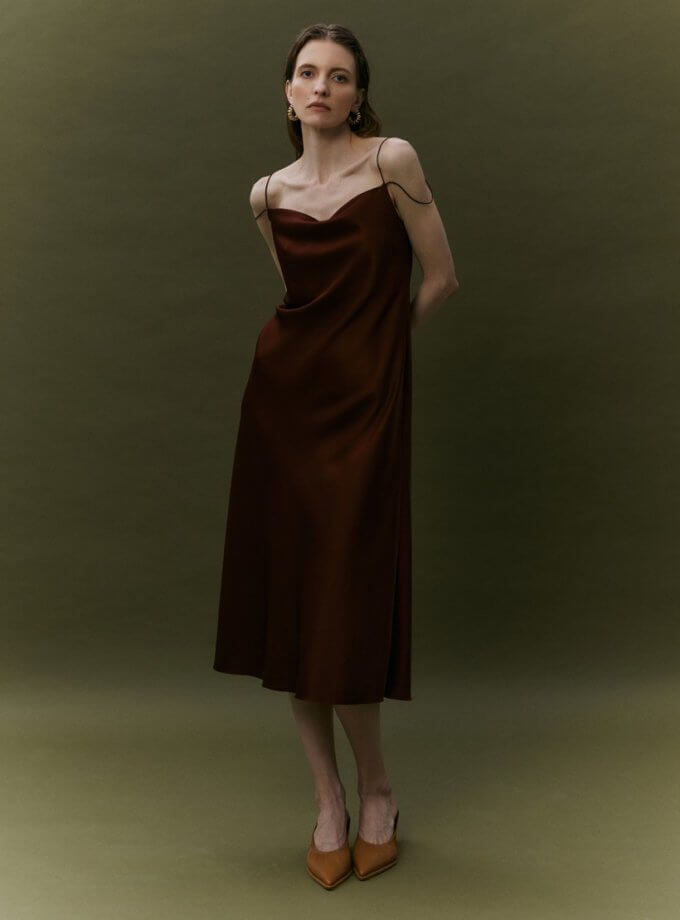 Сукня на бретелях червоно-коричнева SHKO_22006002, фото 1 - в интернет магазине KAPSULA