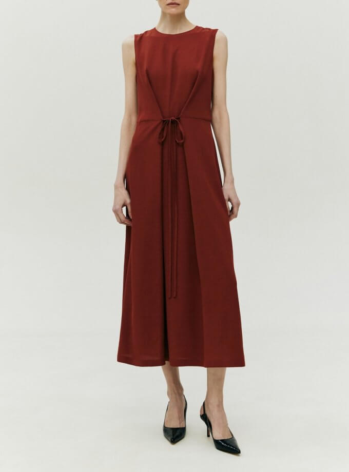 Сукня на зав'язках червоно-коричнева SHKO_21012005, фото 1 - в интернет магазине KAPSULA