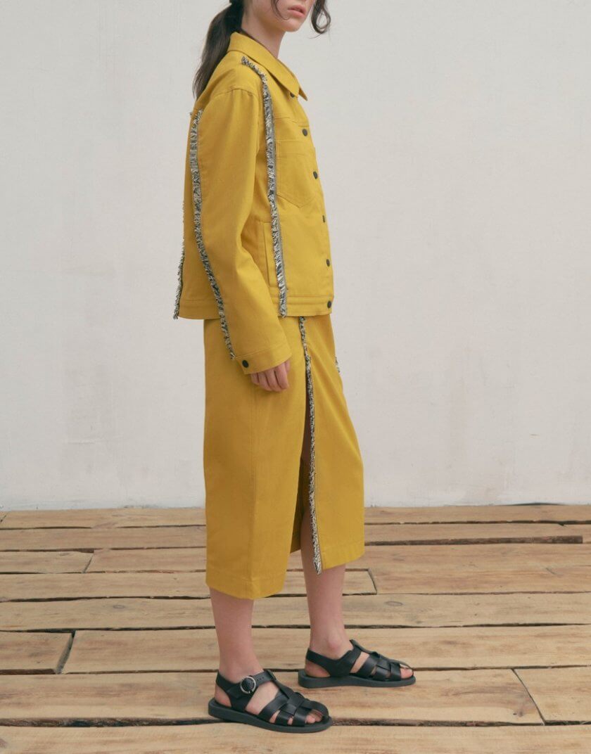 Бавовняна куртка з бахромою ZHRK_kzss230003cottjackm, фото 1 - в интернет магазине KAPSULA