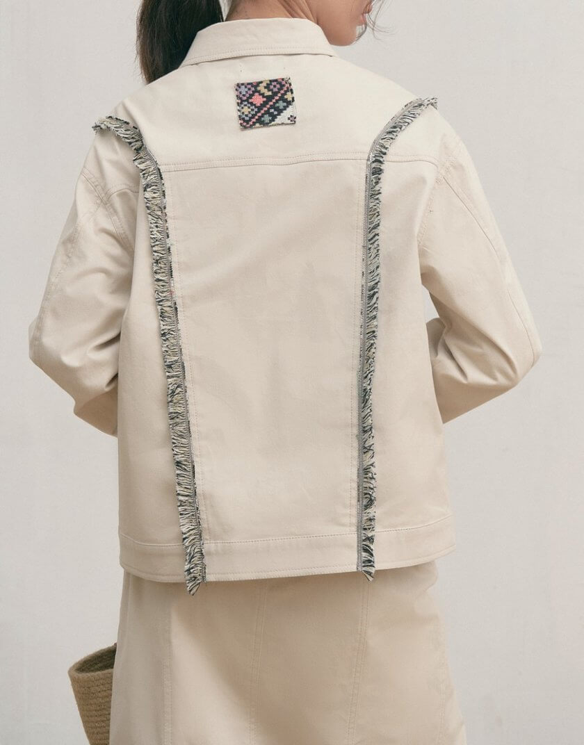 Бавовняна куртка з бахромою ZHRK_kzss230003cottjackb, фото 1 - в интернет магазине KAPSULA