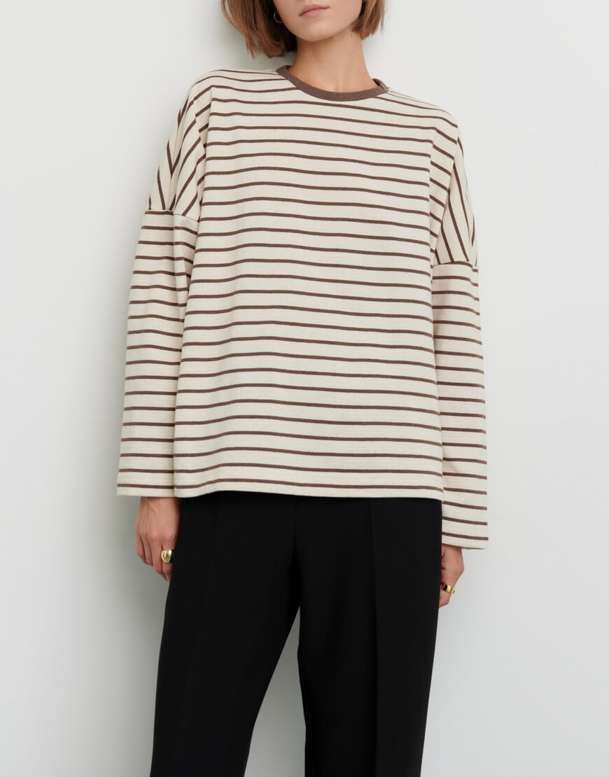 Світшот зі спущеним плечем з бавовни AY_3673, фото 1 Світшот зі спущеним плечем з бавовни AY_3673, фото 1 - в интернет магазине KAPSULA