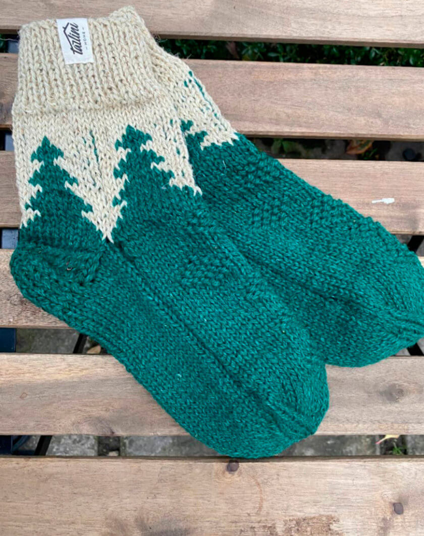 Вовняні шкарпетки Wzutti темно зелені TRLN_SO16717, фото 1 - в интернет магазине KAPSULA