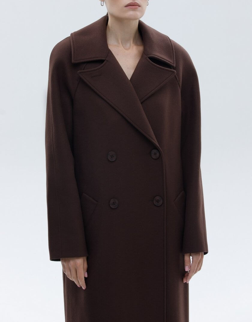 Вовняне двобортне пальто з ґудзиками WNDR_fw23_wch_13, фото 1 - в интернет магазине KAPSULA