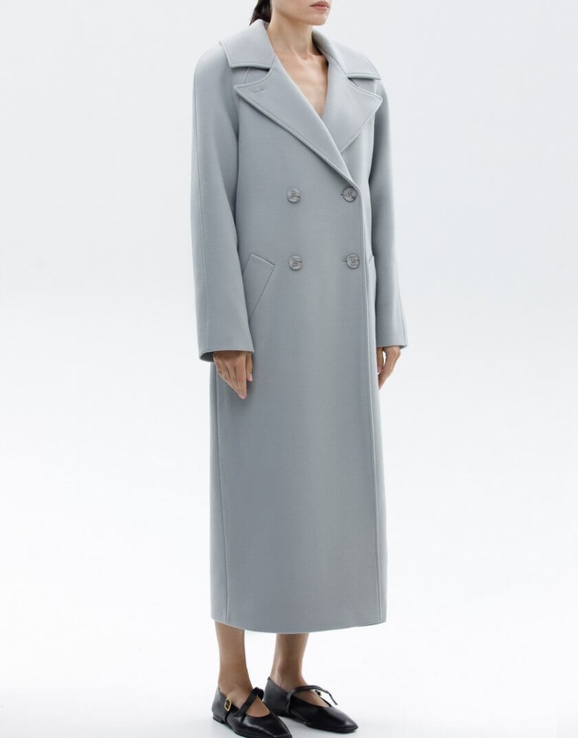 Вовняне двобортне пальто з ґудзиками WNDR_fw23_wgr_13, фото 1 - в интернет магазине KAPSULA