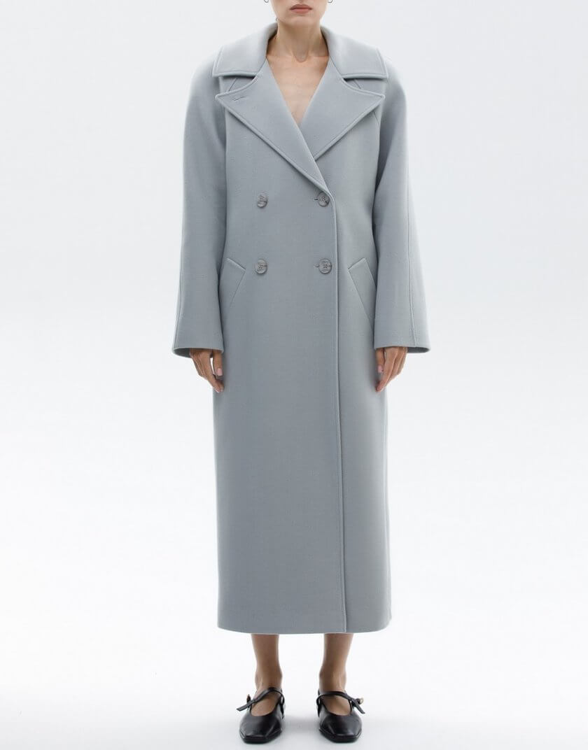 Вовняне двобортне пальто з ґудзиками WNDR_fw23_wgr_13, фото 1 - в интернет магазине KAPSULA