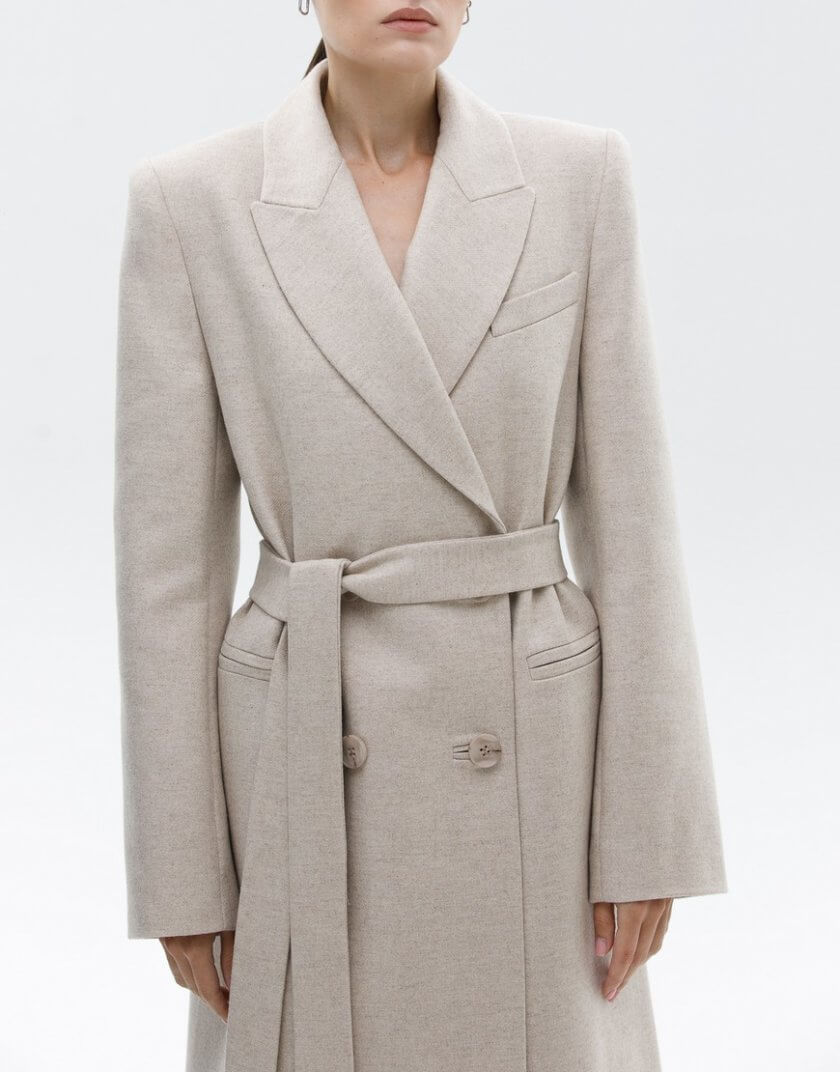 Вовняне пальто з об'ємними плечима WNDR_fw23_cml_01, фото 1 - в интернет магазине KAPSULA