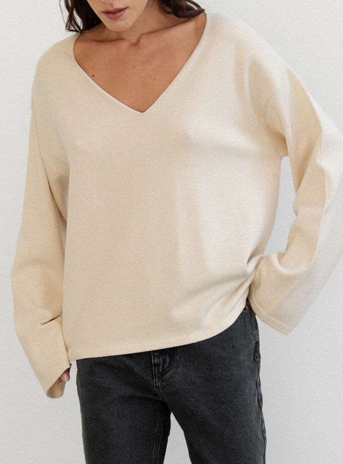 Джемпер Sidney кремовий WH_Sidney-sweater-cream-23, фото 1 - в интернет магазине KAPSULA