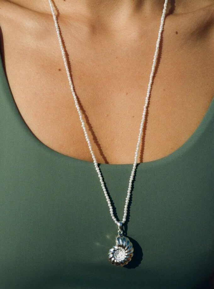Підвіска Мушля шепоче з перлами NGD_acc-shell-pearls-long, фото 1 - в интернет магазине KAPSULA