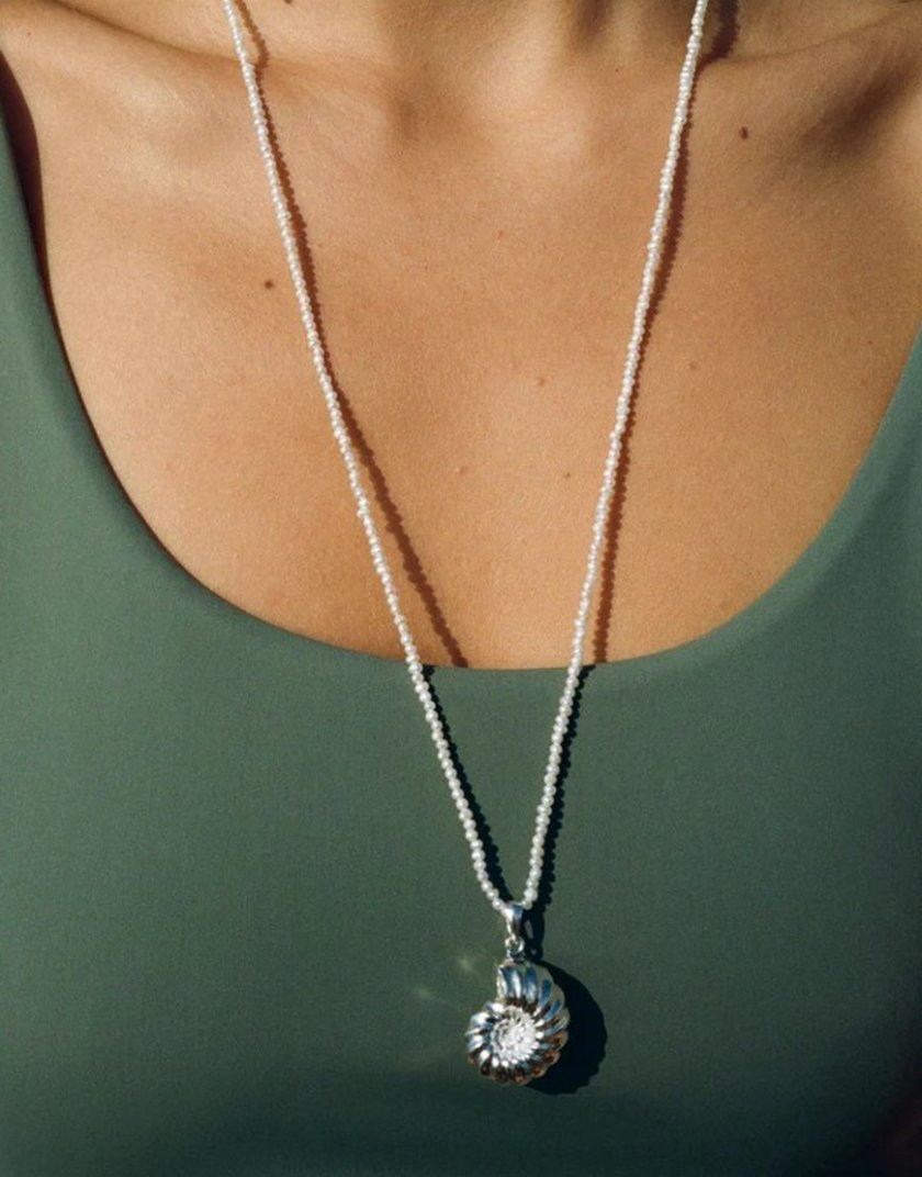 Підвіска Мушля шепоче з перлами NGD_acc-shell-pearls-long, фото 1 - в интернет магазине KAPSULA