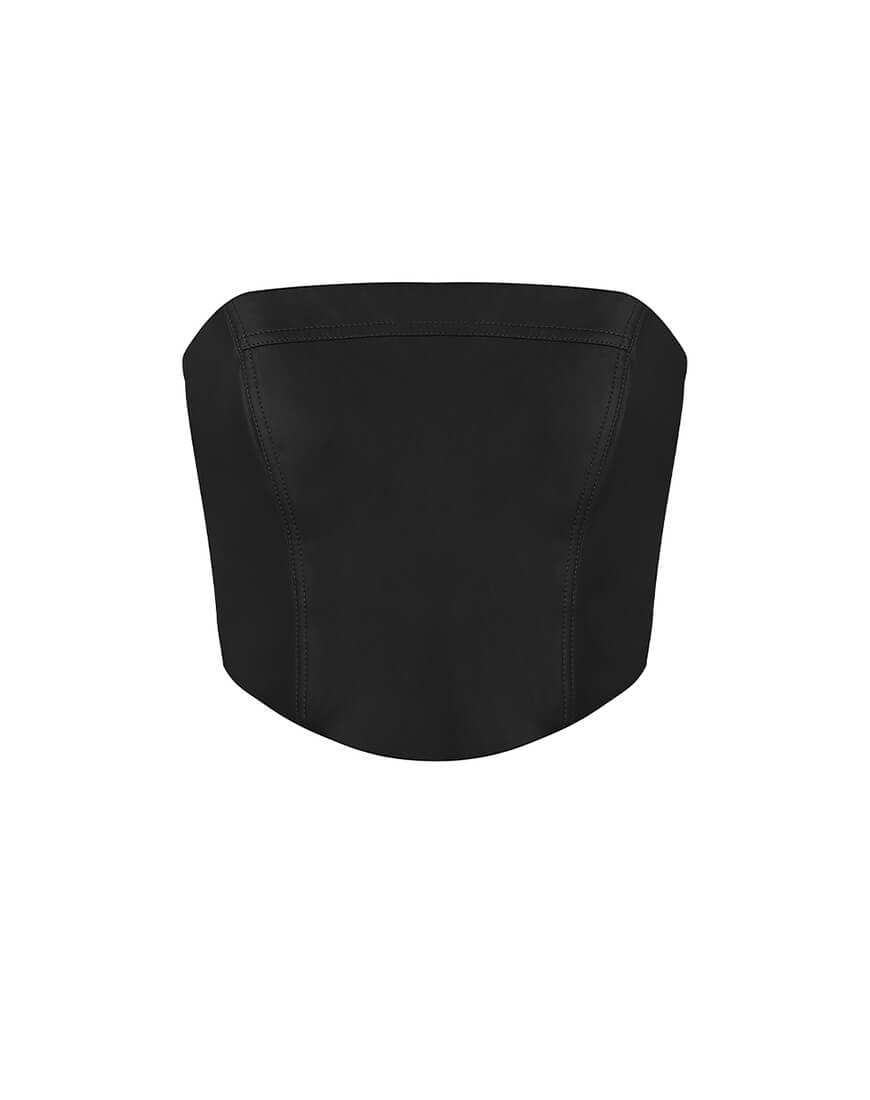 Чорний корсет із еко-шкіри KLSVURBE19, фото 1 Чорний корсет із еко-шкіри KLSVURBE19, фото 1 - в интернет магазине KAPSULA