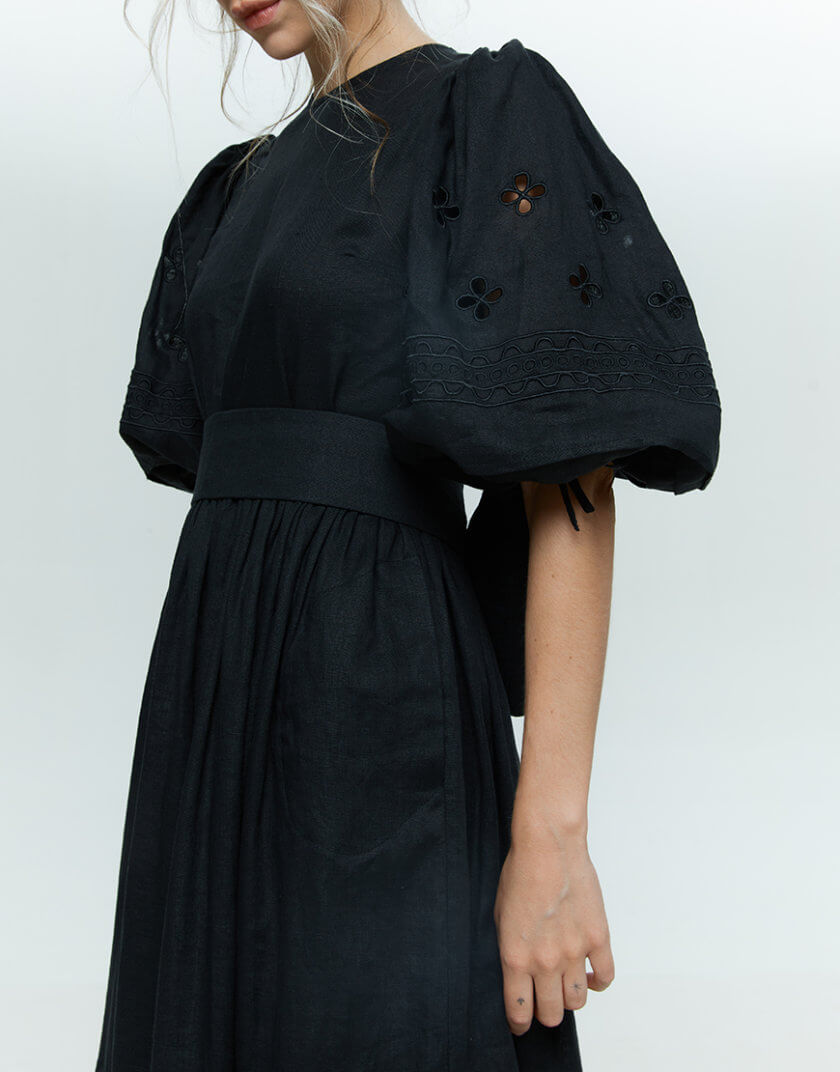Сукня Ярина чорна EMBR_2023_03, фото 1 - в интернет магазине KAPSULA