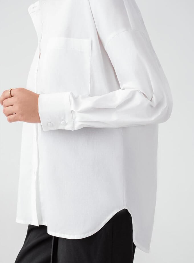 Сорочка з попліну біла MGN_2108WH, фото 1 - в интернет магазине KAPSULA