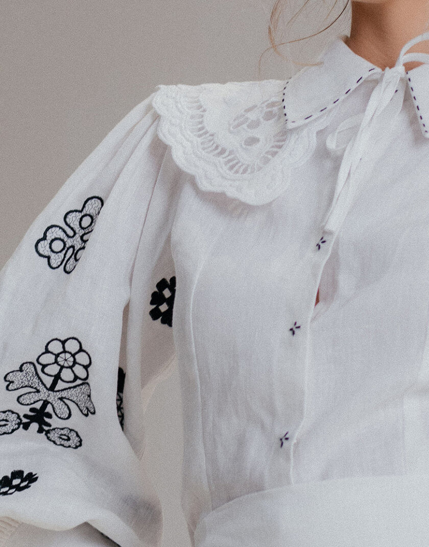 Жіноча блуза Ярослава біла EMBR_2023_01, фото 1 - в интернет магазине KAPSULA