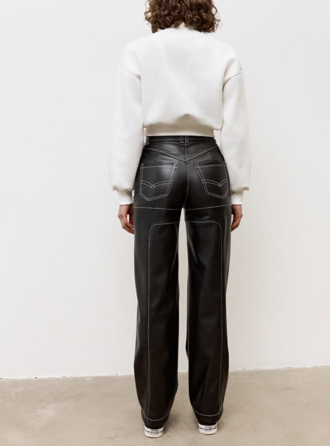 Чорні прямі брюки з екошкіри BD_4081_black, фото 1 - в интернет магазине KAPSULA