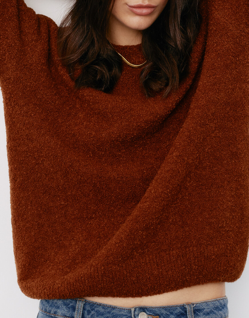 Светр фактурний теракот BLCN_1168, фото 1 Светр фактурний теракот BLCN_1168, фото 1 - в интернет магазине KAPSULA