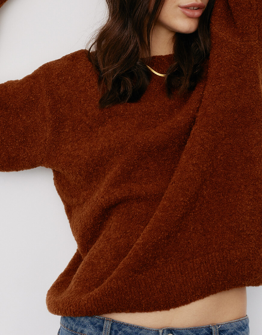 Светр фактурний теракот BLCN_1168, фото 1 Светр фактурний теракот BLCN_1168, фото 1 - в интернет магазине KAPSULA