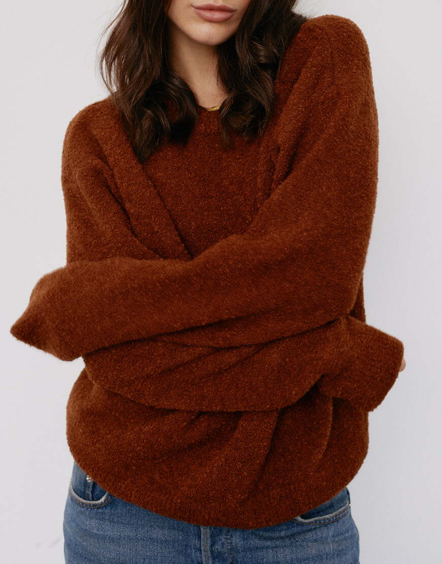 Светр фактурний теракот BLCN_1168, фото 1 Светр фактурний теракот BLCN_1168, фото 1 - в интернет магазине KAPSULA