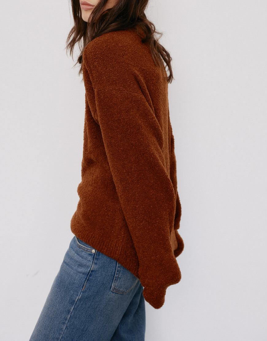 Светр фактурний теракот BLCN_1168, фото 1 Светр фактурний теракот BLCN_1168, фото 1 - в интернет магазине KAPSULA