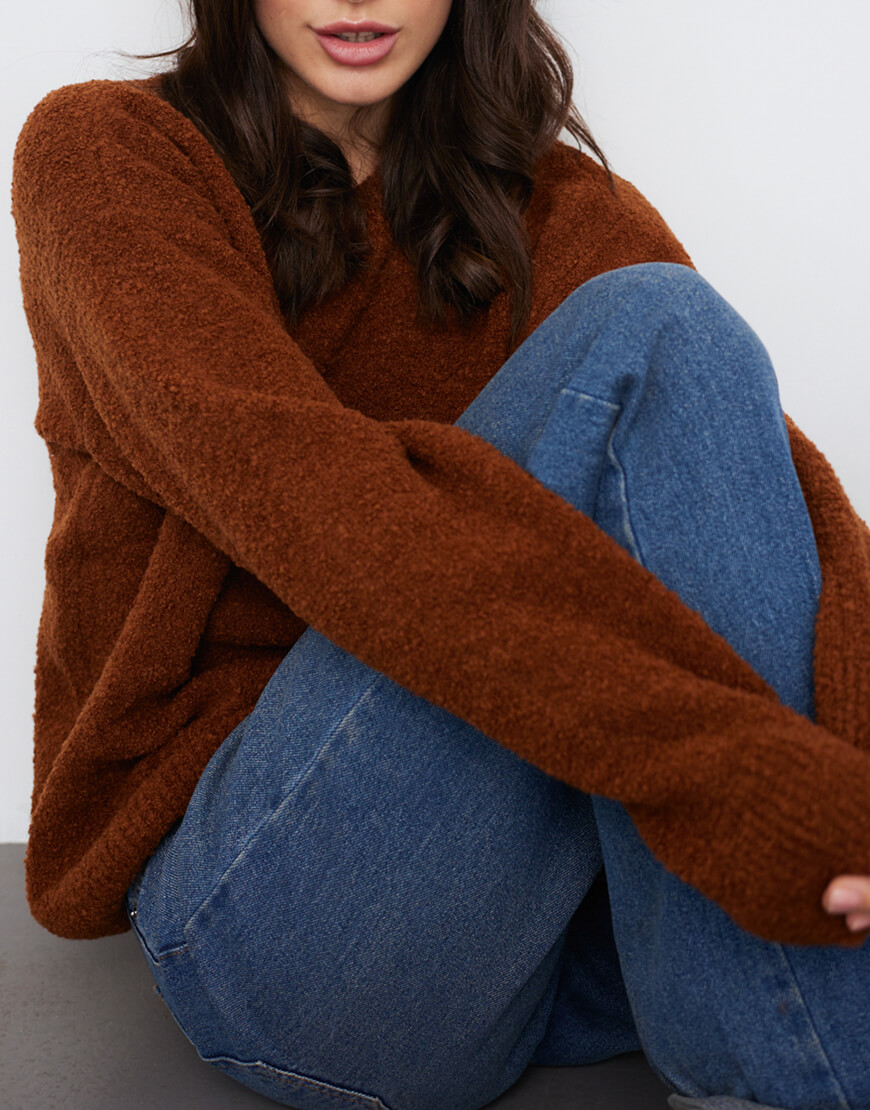 Светр фактурний теракот BLCN_1168, фото 1 Светр фактурний теракот BLCN_1168, фото 1 - в интернет магазине KAPSULA