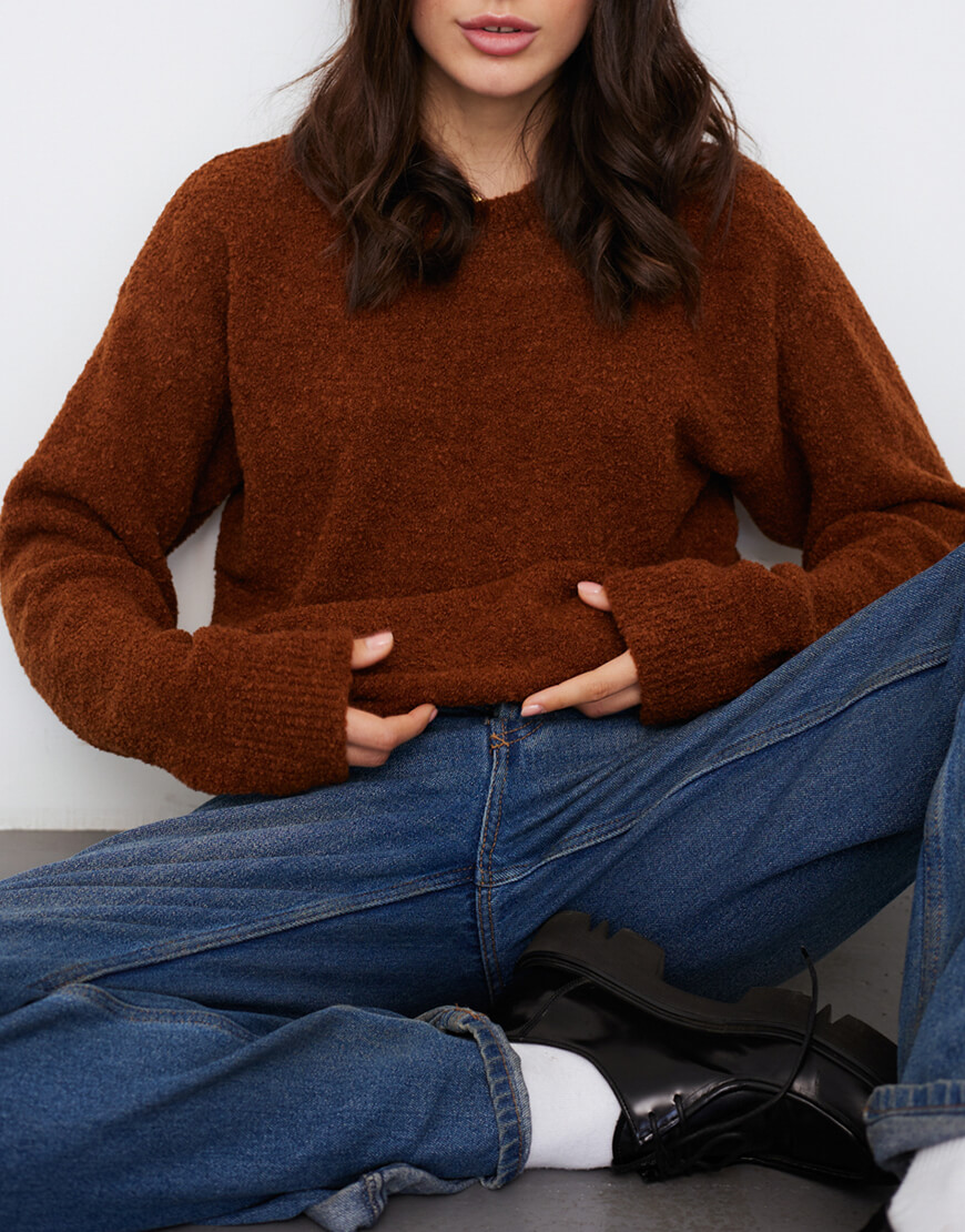 Светр фактурний теракот BLCN_1168, фото 1 Светр фактурний теракот BLCN_1168, фото 1 - в интернет магазине KAPSULA