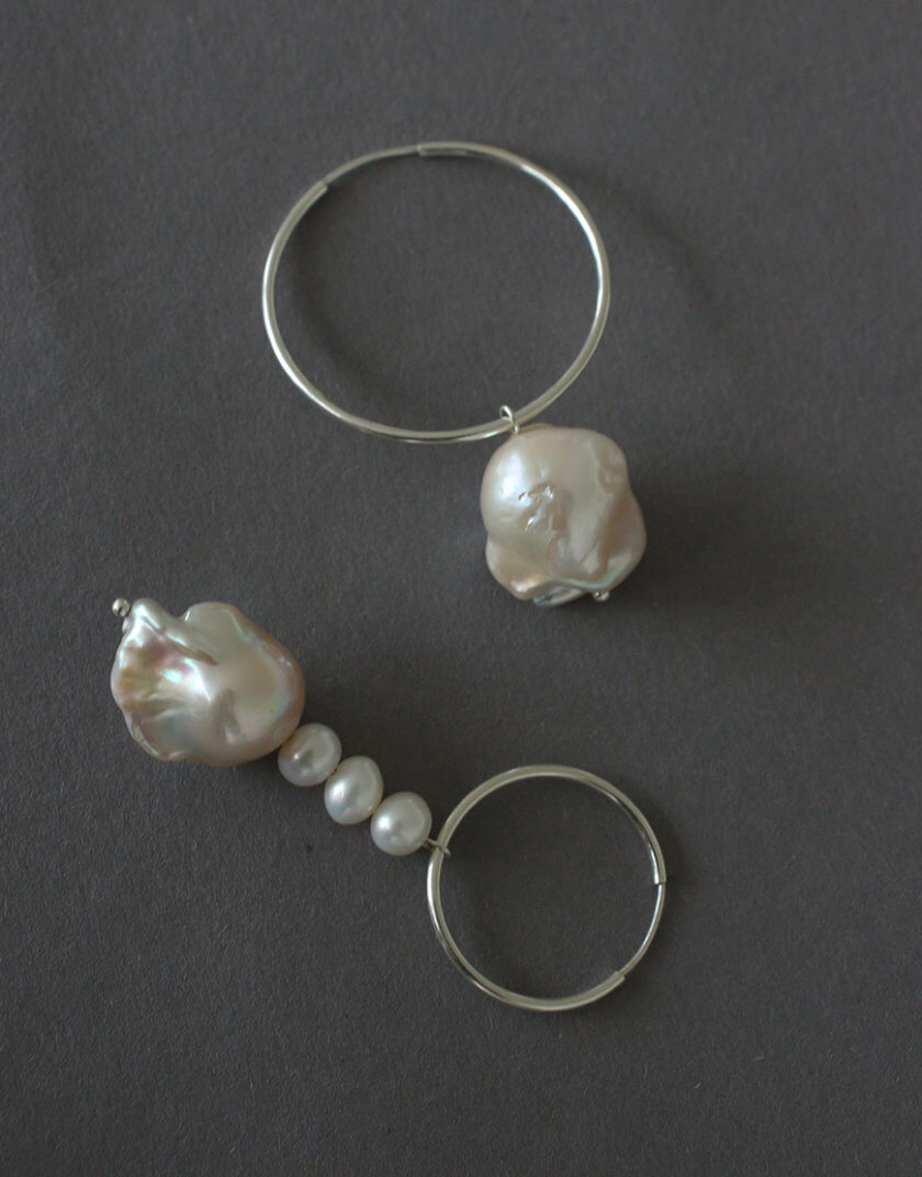 Асиметричні сережки з перлинами SLSR_SSER_064, фото 1 - в интернет магазине KAPSULA