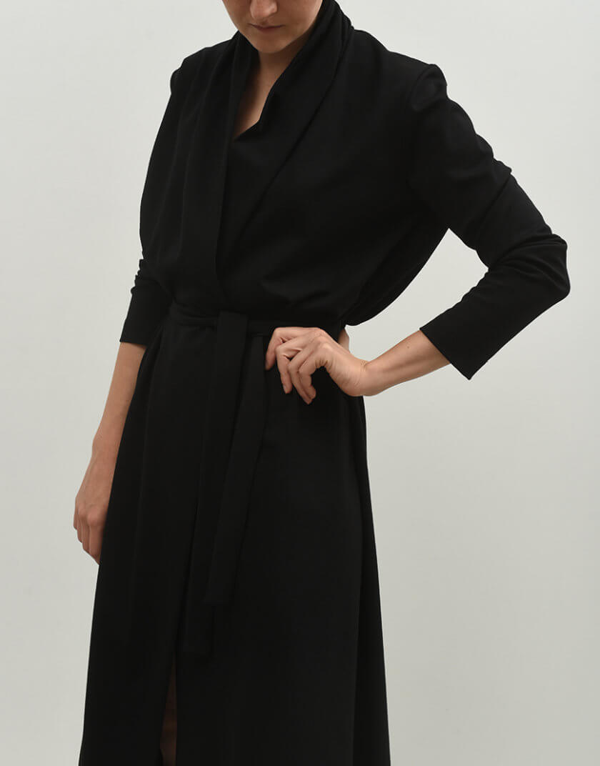 Сукня-кардиган чорна ORO_74_midi_black, фото 1 - в интернет магазине KAPSULA