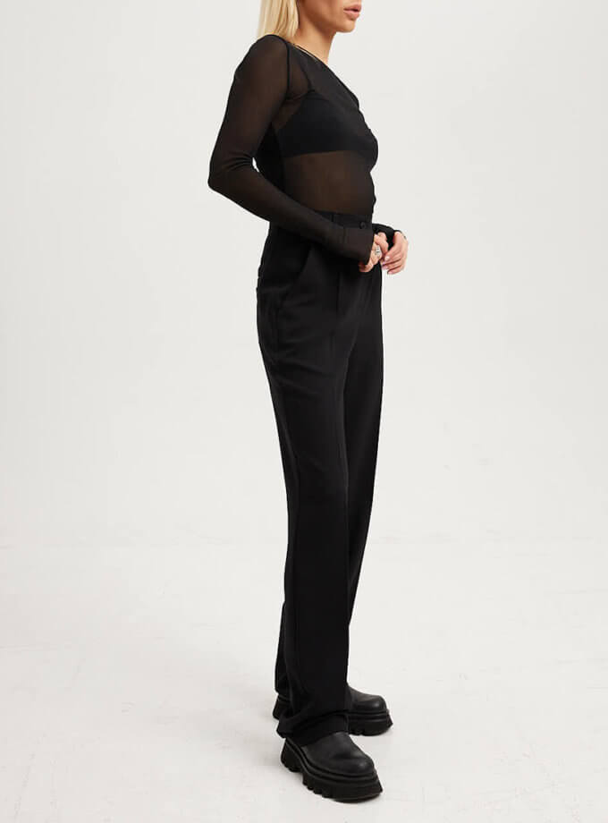 Чорні штани з костюмної вовни ESSNC_TE23-4, фото 1 - в интернет магазине KAPSULA