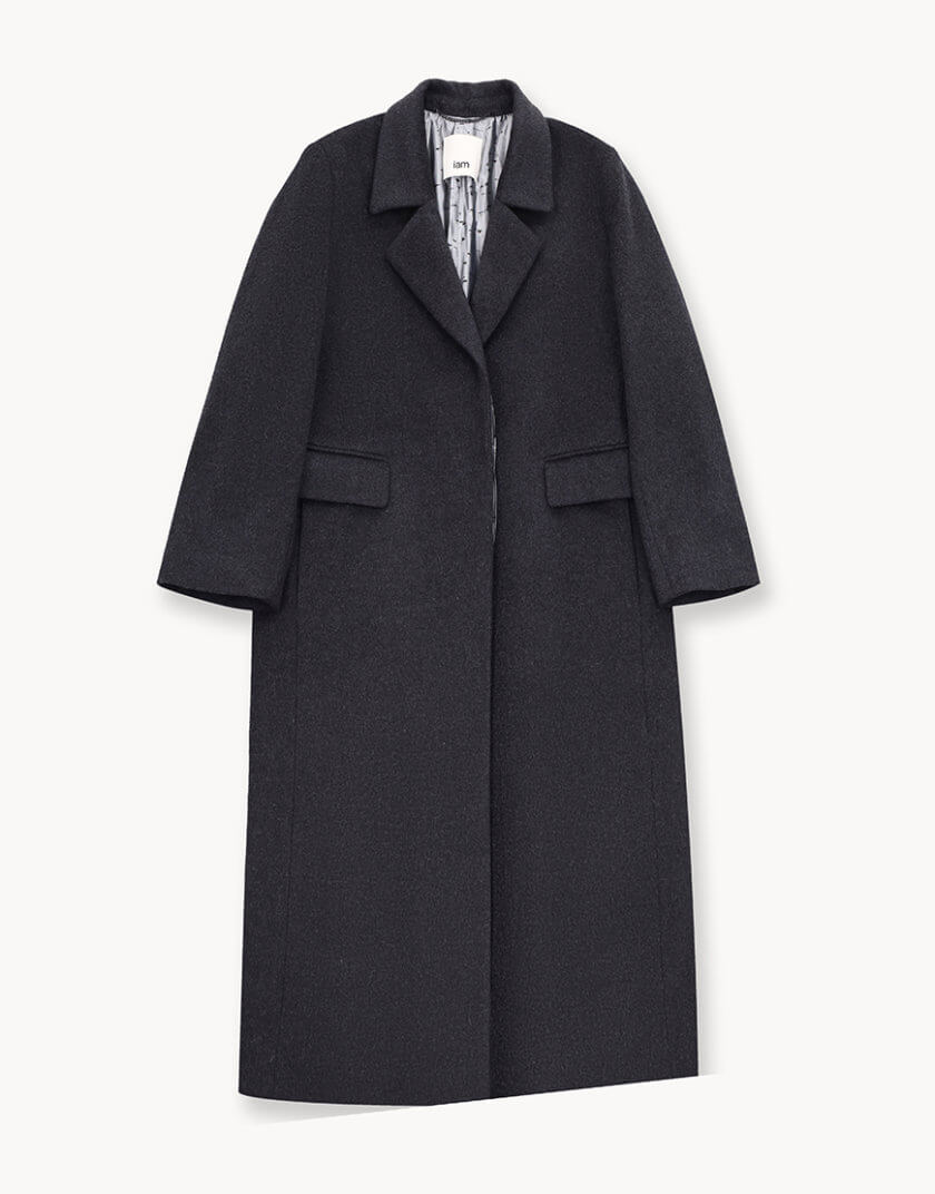 Пальто міді темно-сіре IAM_GR/CT, фото 1 - в интернет магазине KAPSULA