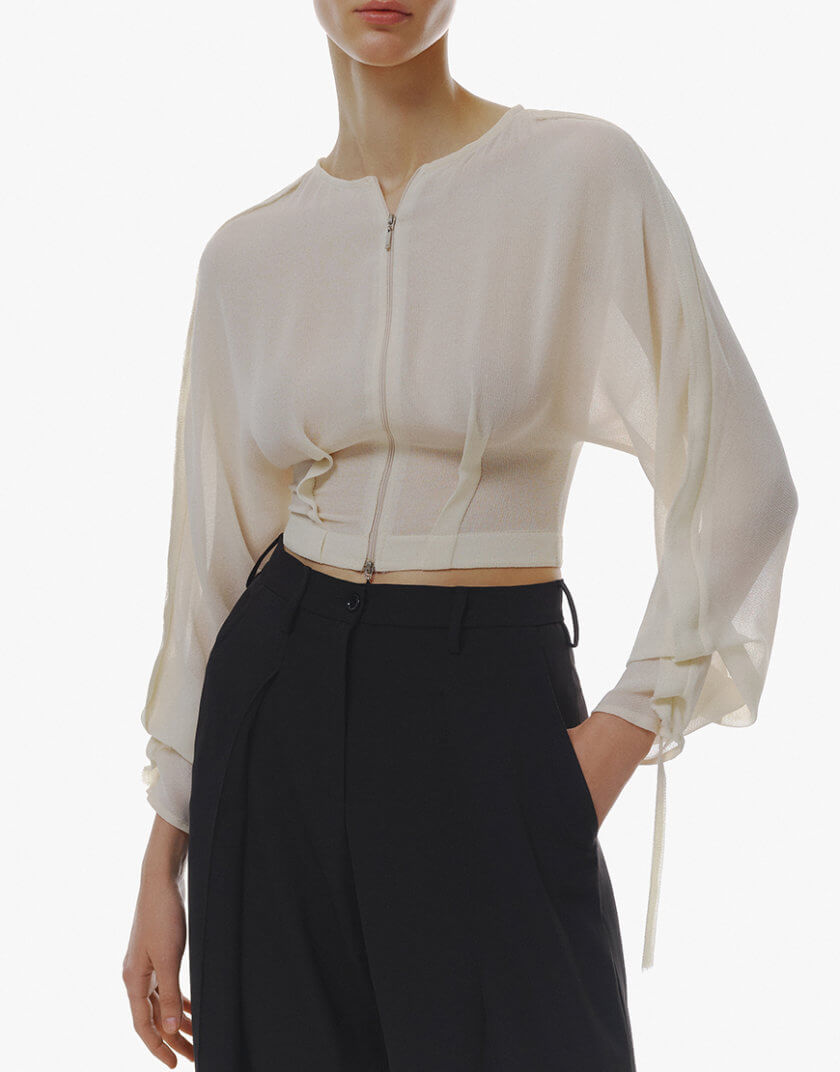 Блуза із зав'язками OUN_FW23-09-BLOUSE, фото 1 - в интернет магазине KAPSULA